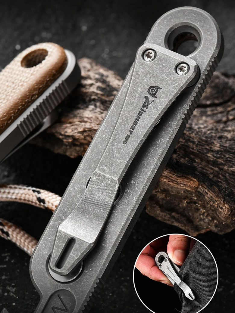 Imagem -02 - Titanium Alloy Auto-defesa Segurança Gadget Ferramenta Edc Chaveiro Pendant Nail Lifter Chave Abridor de Garrafas Outdoor Ferramenta Edc 115 Centímetros Tc4