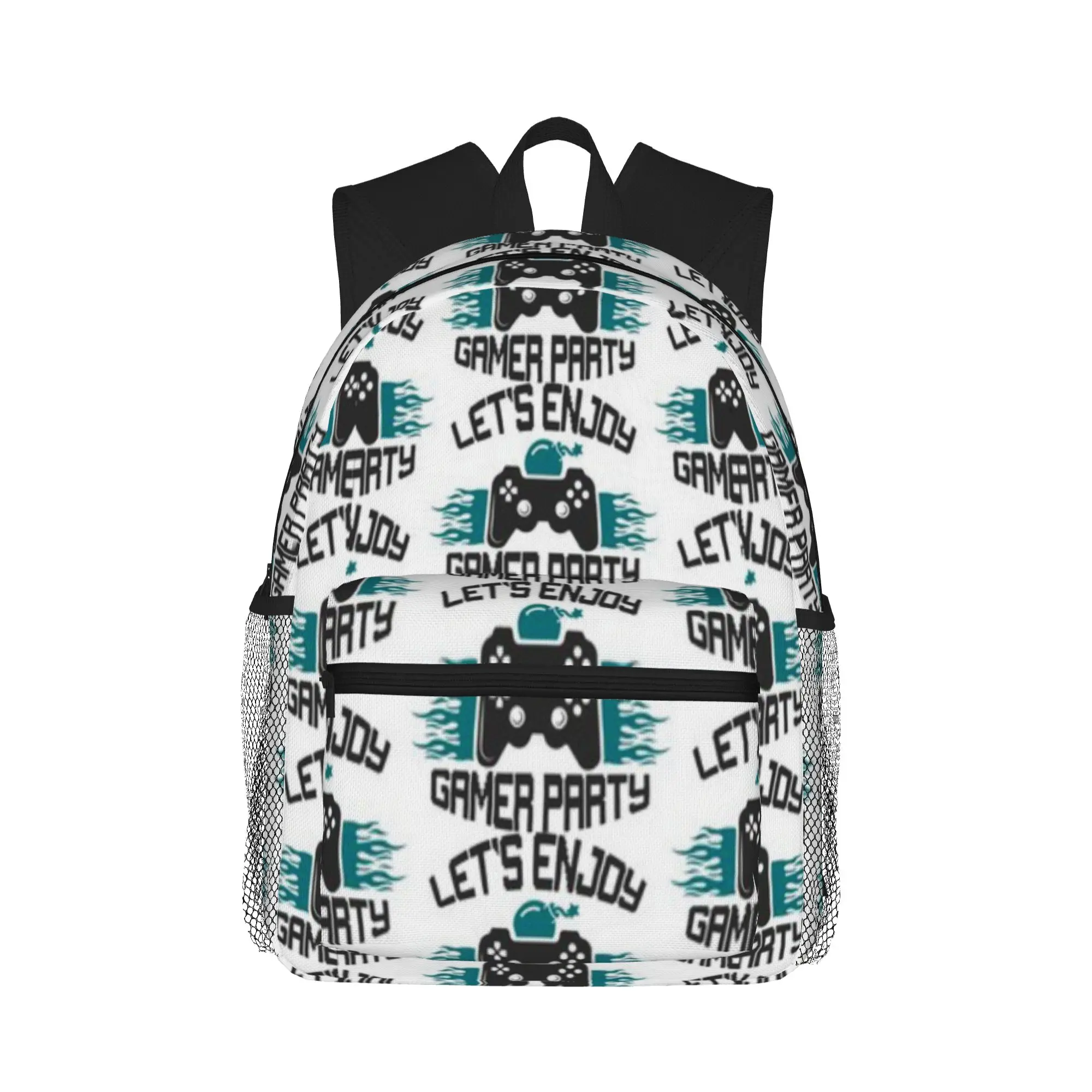 

Lets Enjoy Gamer Party Funny Quote - Humorous Video Game Squad Art Casual Backpack for Students and Adults Female bags