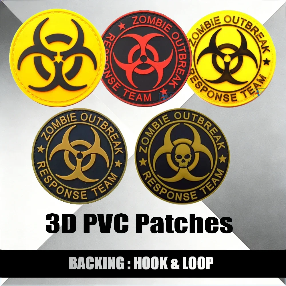 3D PVC Tactical Armband Patches Biohazard Umbrella Series Zombie Outbreak Military Badge Rubber Stickers for Clothing Sewing