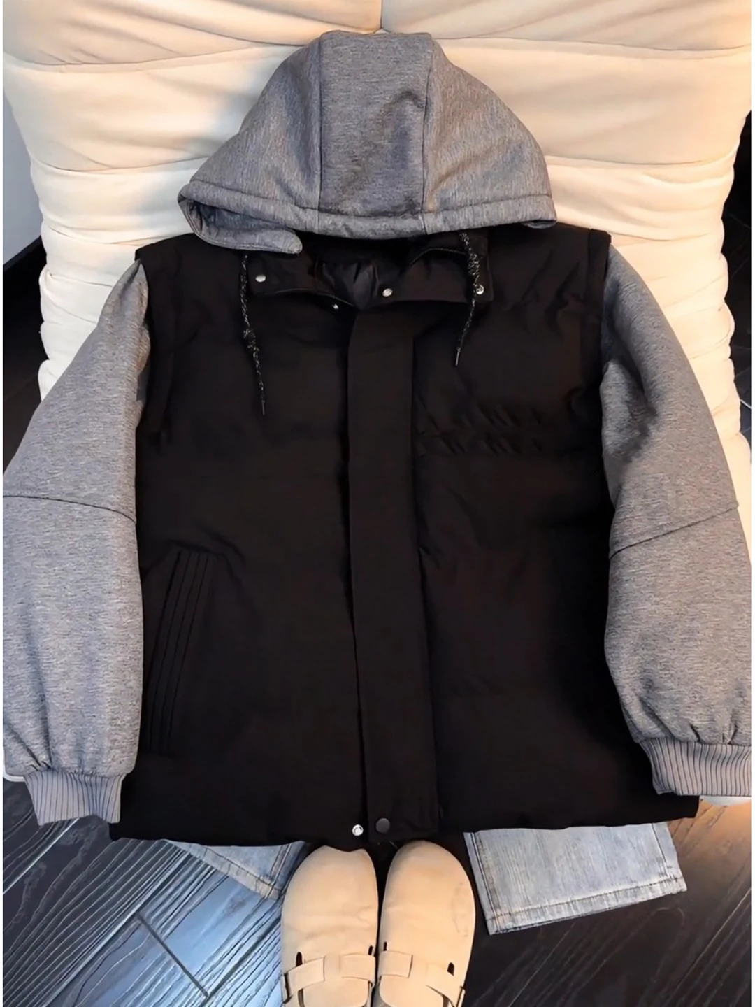 

Мужская утепленная хлопковая куртка-пуховик с отстегивающимся капюшоном, в американском стиле, свободного кроя, для повседневной носки