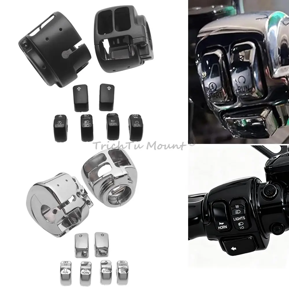 Switch Housing Cove For Harley Sportster XL 883 1200 Softail Fat Boy Dyna 2011-2022 Motorcycle Handlebar Control Button Caps