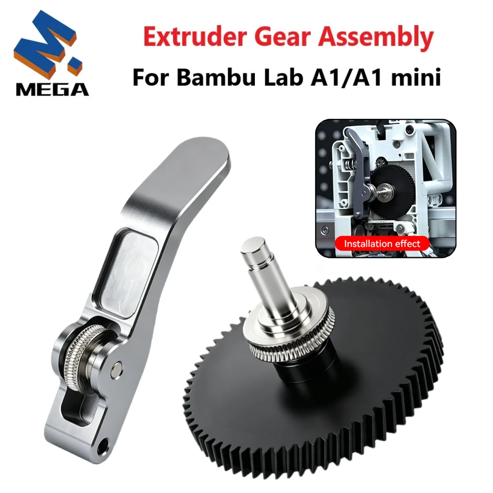 Für Bambu Lab A1/A1 Mini Extruder-Getriebebaugruppe, verbessertes Getriebekit aus gehärtetem Stahl für Bambulab A1 Mini 3D-Druckerteile
