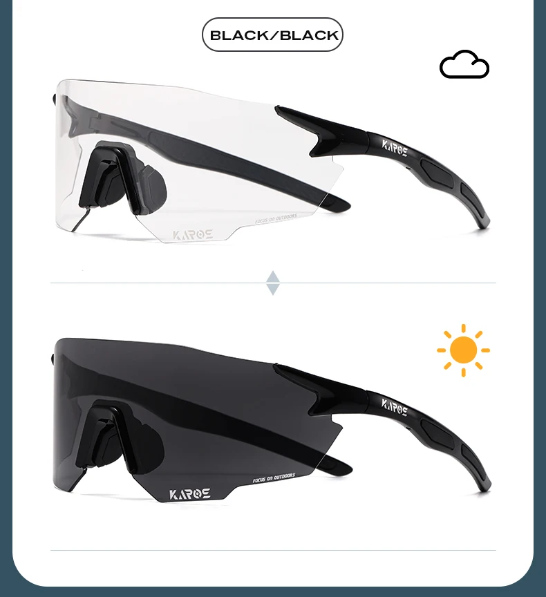 KAROS Photochrome Fahrradbrille MTB Rennrad Brillen Männer Frauen Outdoor-Sport Sonnenbrille Verstellbare Linse für Fahrrad K01 – Detail 18
