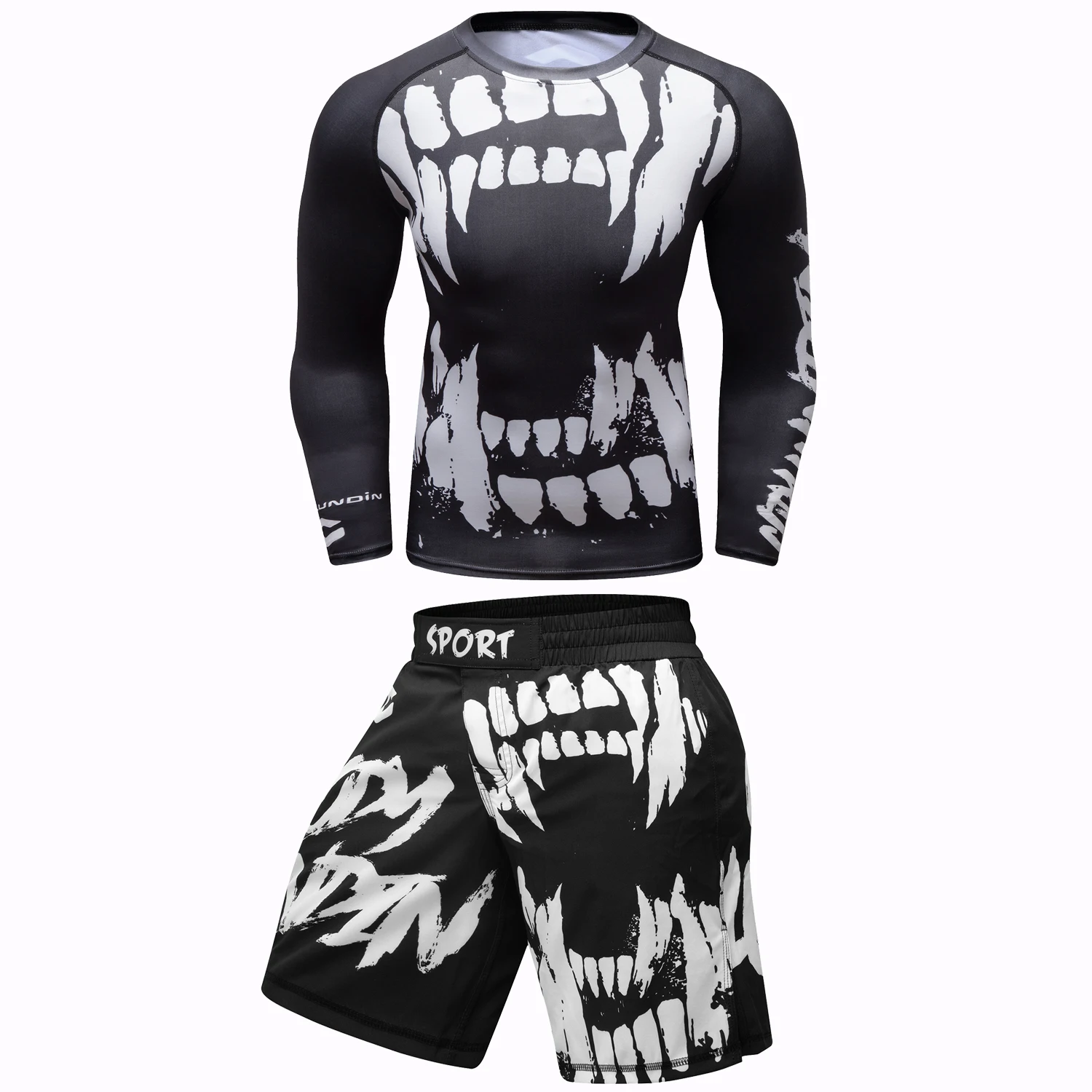 MMA Compression Jiu Jitsu T-Shirt Bjj Rashguard Men kickboxing Sportsuit MMA T-shirt Muay Thai Shorts Boxing Set Rash Guard