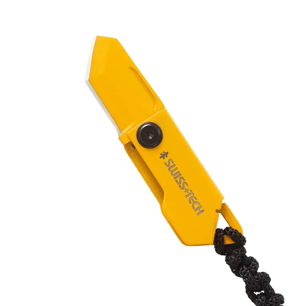 SWISS TECH Mini Zakmes Opvouwbaar Sleutelhanger Uitpakmes Outdoor EDC Messen Utility Box Cutter met Draagbaar Touwkoord