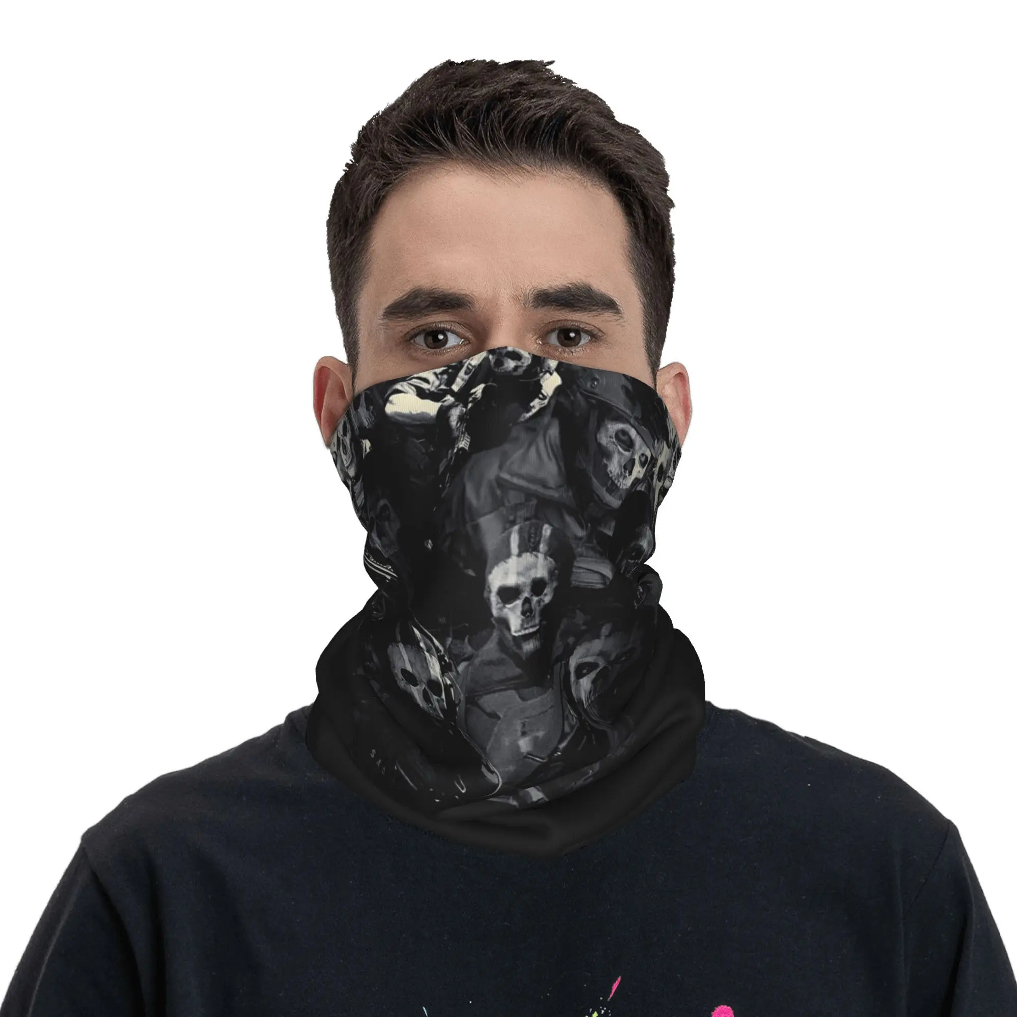 غطاء رقبة سيمون جوست رايلي باندانا، قناع مطبوع، قناع وجه متعدد الاستخدام، رياضات خارجية للرجال والنساء والكبار طوال الموسم