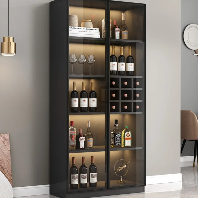 Light Luxury Wine Cabinet Glass Door Nordic Restaurant Coffee Display Cabinet Simple Wine Rack Storage Meuble Vin Bar Furniture