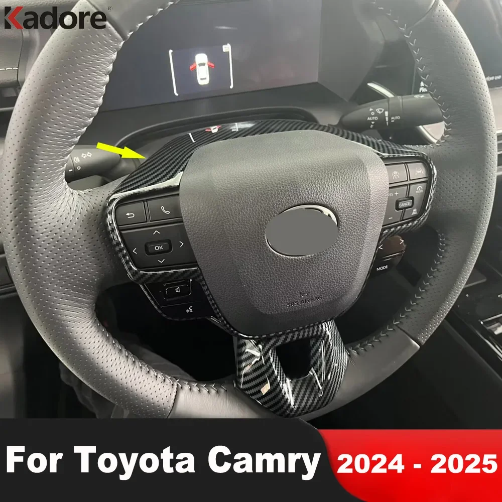 

Для Toyota Camry 2024 2025 из углеродного волокна, крышка панели рулевого колеса автомобиля, отделка, украшение, внутренние молдинги, аксессуары