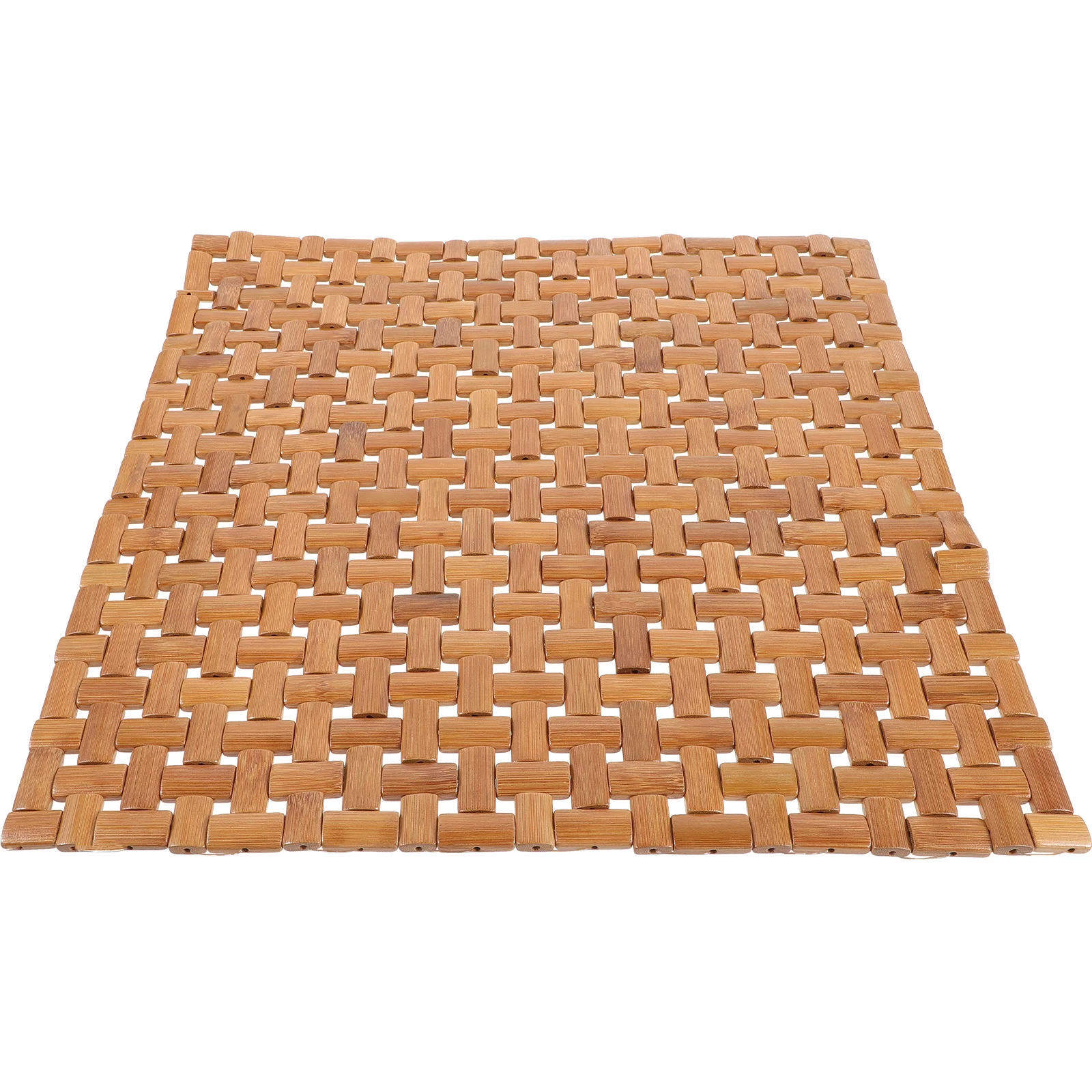 

Square Bamboo Seat Cushion Cool Summer Mat for Outdoor Dining Chairs and Floor Sitting Carbonized Durability Handmade Ventilated