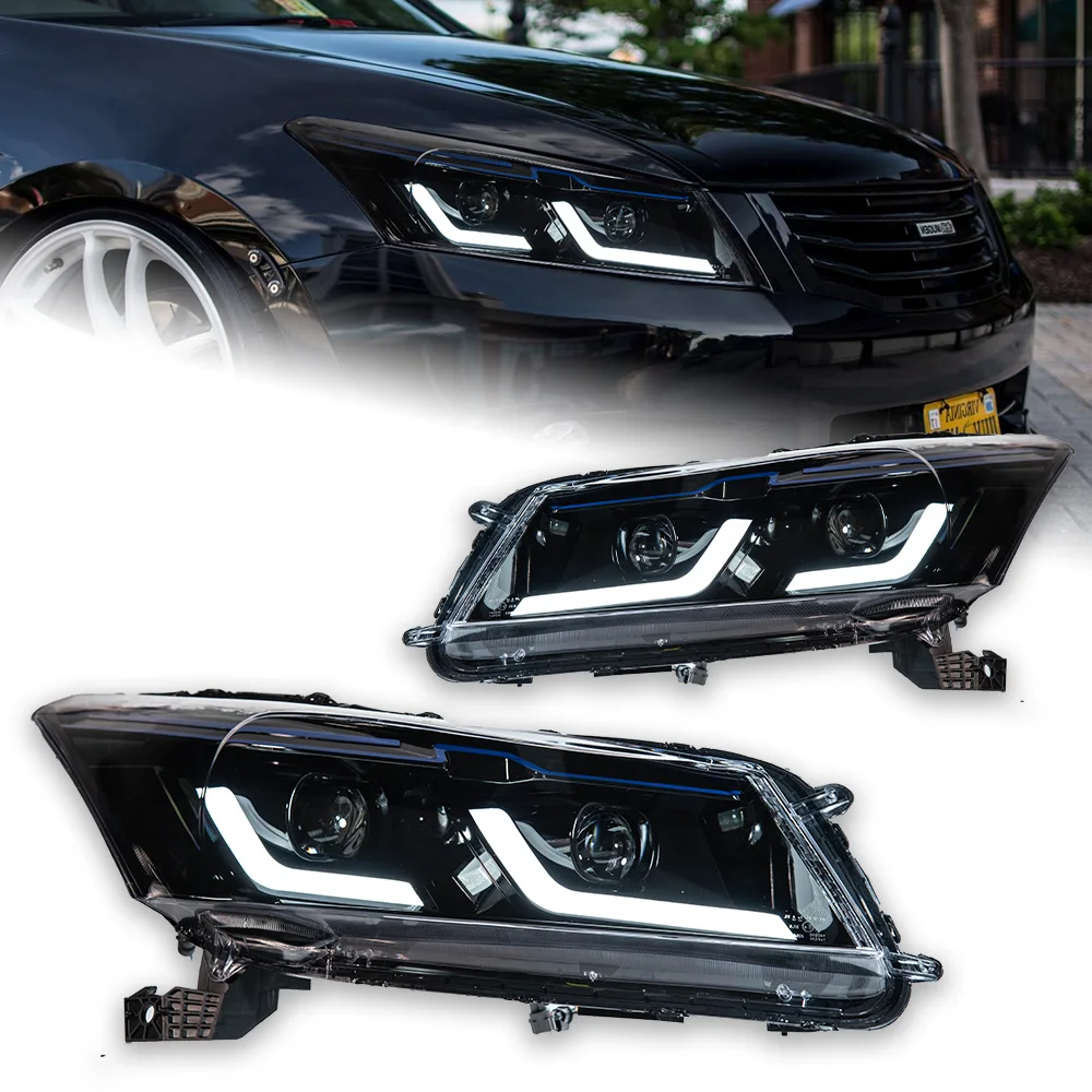 Car Lights For Honda Accord LED Headlight Projector Lens 2008-2012 Accord 8th Head Lamp Drl Automotive Accessories