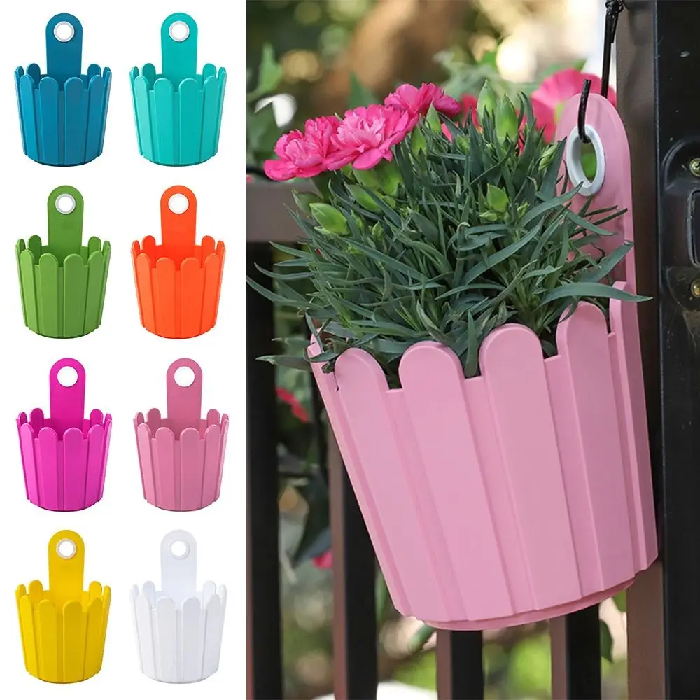 

Gardening Decoration Flower Pot Plant Planting Hanging Pot Garden Supplies Hanging Planters Resin Thicken Wall Hanging Fence Pot