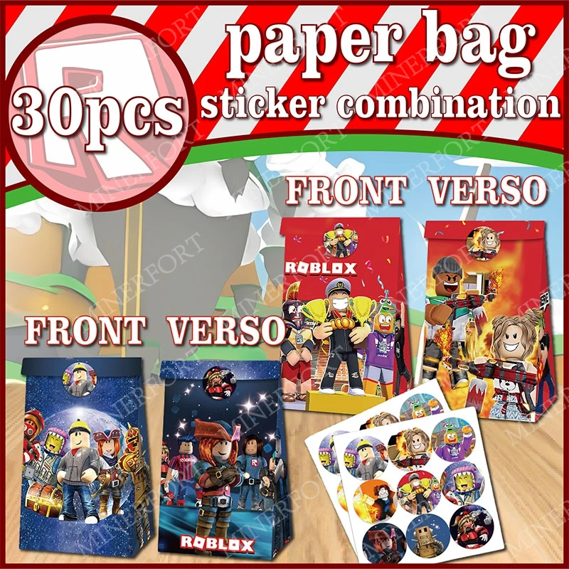 Gaming Accessories Roblox - ROBLOX Paper Bag Round Sticker Combination