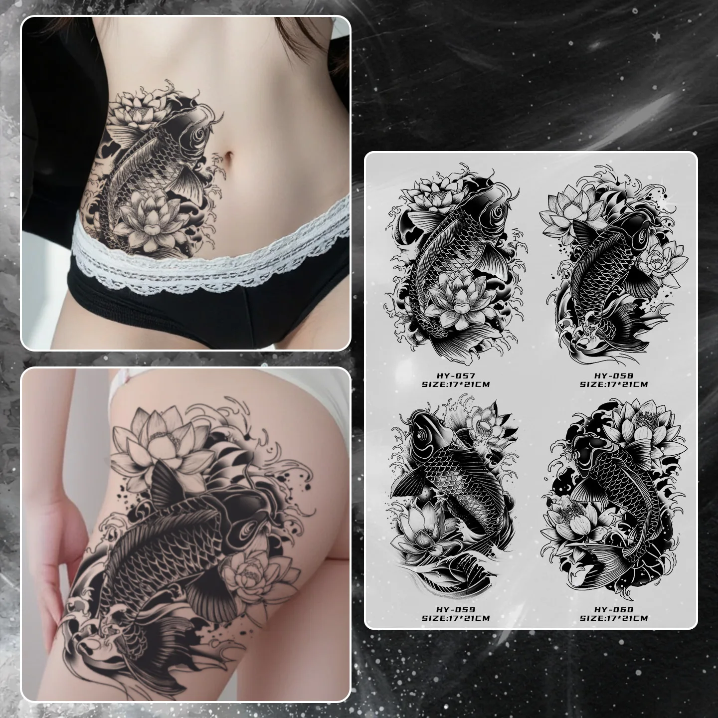 

Кои карп цветок руки травяные татуировки наклейки грудь спина большой узор водостойкие полупостоянные поддельные татуировки искусство прочная татуировка