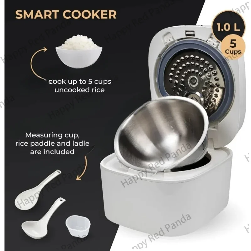 White IH SMART COOKER, Rice Cooker and Warmer, 1 L, 5 Cups of Rice, Non-Coating Inner Pot