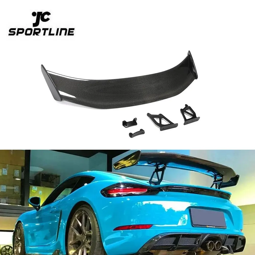 

For Porsche Cayman Boxster GT4 981 718 987 Rear Trunk Spoiler Wing Real Carbon Fiber