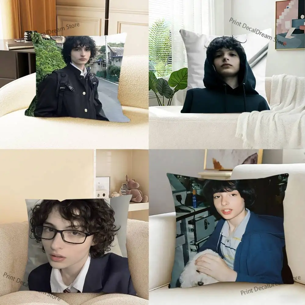

F-Finn Wolfhard Printed Pillow Cover Cushion Case Simple Sofa Pillow Case No Pillow Core