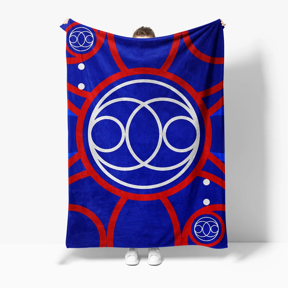 

Blue Geometric Pattern Fleece Blanket Sofa Bed Throw Decorative Warm Soft Throw Blanket for Living Room Bedroom