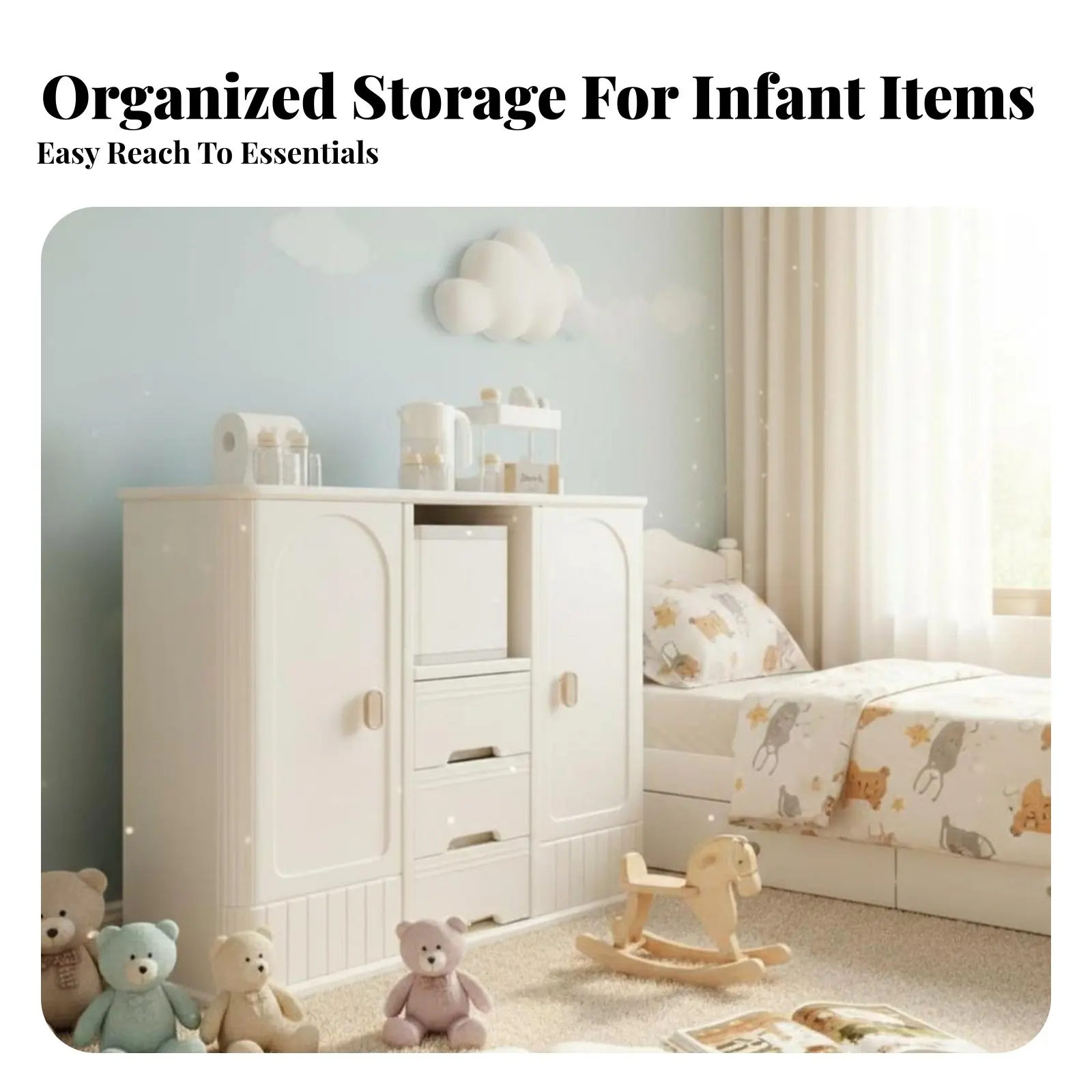 

Мобильный контейнер-органайзер на колесах для хранения с несколькими отсеками, большой емкости, для детских игрушек, с милым дизайном в виде игривых существ