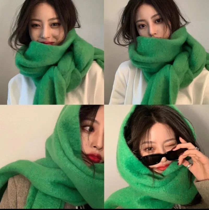 New Winter Scarf Women Fashion Knitted Scarf Women\'s Versatile Girl Student Solid Color Y2K Korean Autumn/Winter Warm Scarf