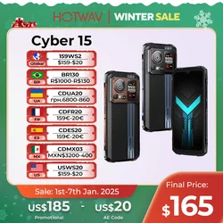 Прочный телефон HOTWAV Cyber 15, 200 МП PixSmart G99, 6,6 дюйма, FHD+, 120 Гц, 2K, смартфон, 24 (12 + 12), ГБ, 256 ГБ, ультратонкий мобильный телефон