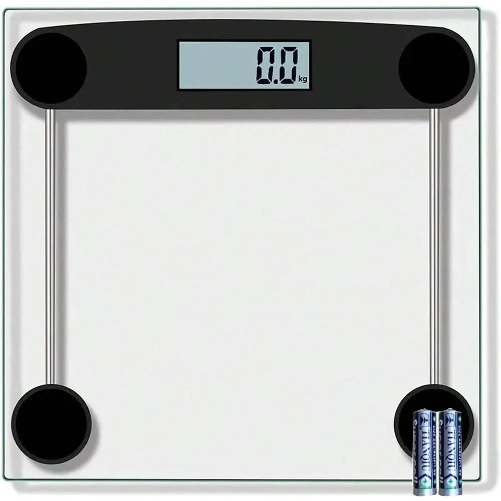 Digital Bathroom Scale For Body Weight– Ultra Thin, Clear Glass Scale – Auto Step On Design – 4 Precision Weight Sensors –Batteries Included,Accurate To Two Decimal Places ,LED Screen With High Definition Display, Suitable For Home And Dormitory Use