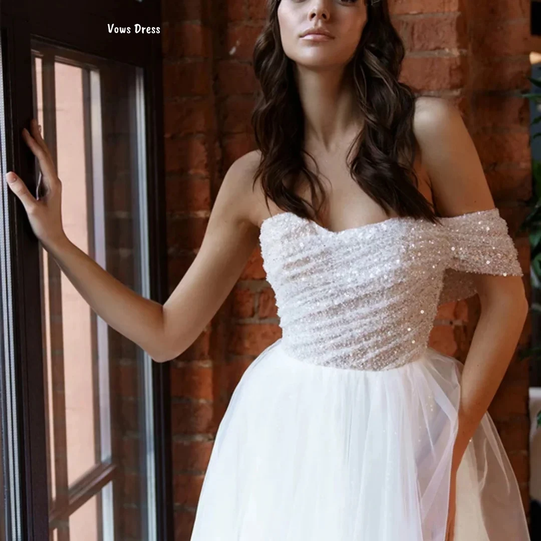 Vows branco vestidos de noite vestido de festa de casamento feito sob encomenda linha uma vela vestido de baile de luxo 2025 vestidos para eventos especiais mulher