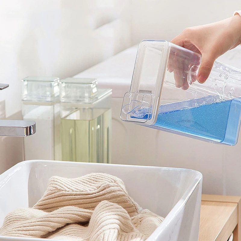 リキッド洗剤用ランドリーパウダーコンテナ洗剤ディスペンサーフレキシブルナーオーガナイザーボトル、測定蓋付き