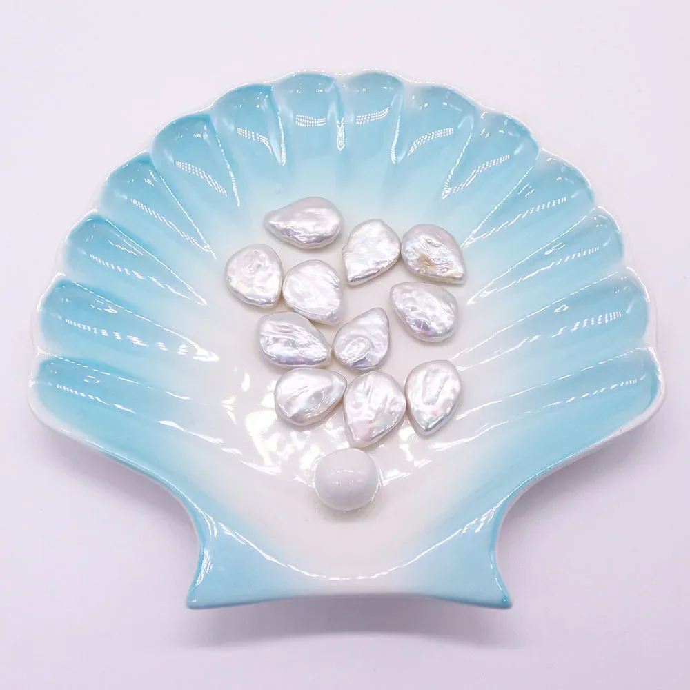 Classic Natural Freshwater Baroque Teardrop-Shaped Holeless Loose Pearls DIY Jewelry Accessory Gift for Necklaces Earrings 5pcs