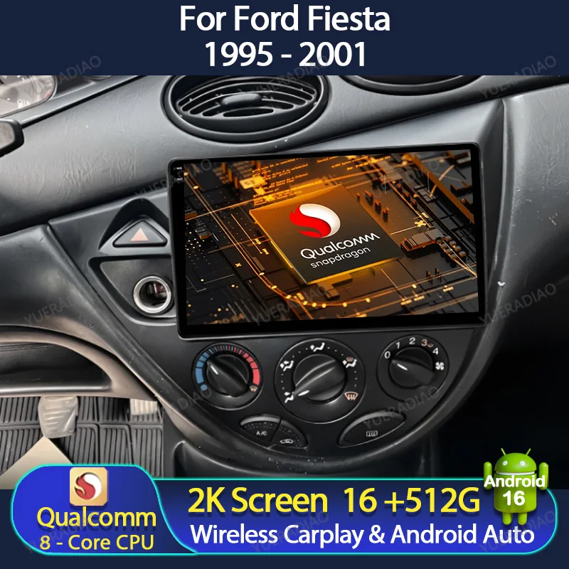 Radio para Auto Android 16 para Ford Fiesta 1995 - 2001 Focus MK1 1998 - 2004 Cámara de Reversa DVD Pantalla Táctil Reproductor Multimedia de Video BT