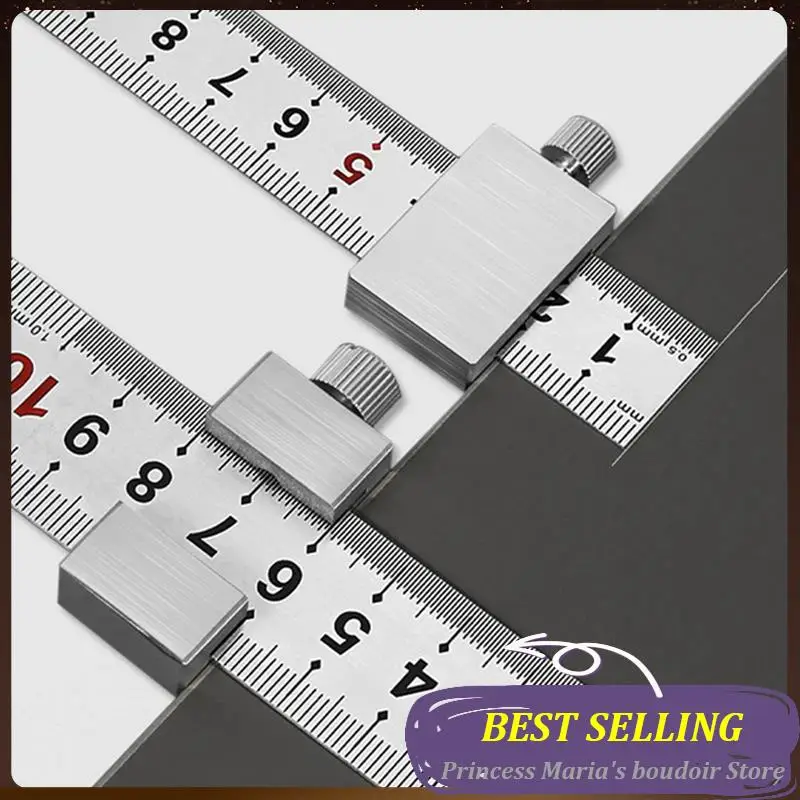 

AB30-Metal Carpenter Carpentry Square Woodworking Tools Carpentry Steel Ruler Positioning Limit Block Measuring