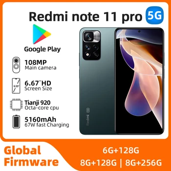 Xiaomi Redmi Note11 Pro Android 5G Ontgrendeld 6.67 Inch 256G Alle Kleuren In Goede Staat Originele Gebruikte Telefoon