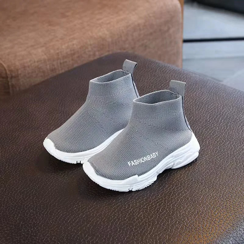 Autumn Winter Kids Sneakers Children13-18CM Casual Shoes Slip-on Breathable Sock Shoes Non-slip Snow Boots Boys Girls Sport Shoe