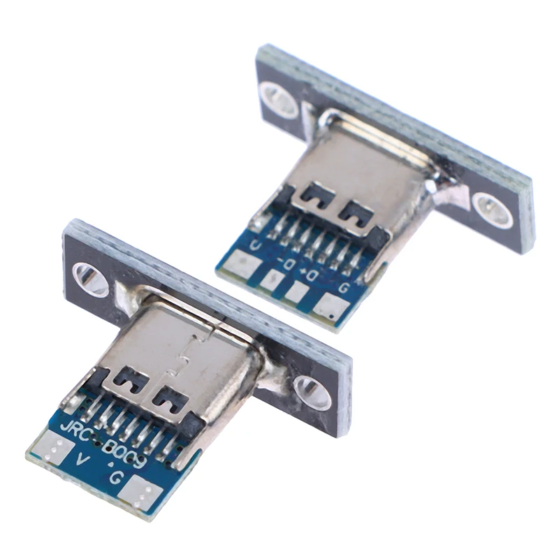 Conector USB 3,1 tipo C con placa de fijación de tornillo, 10 piezas, 3,1, 2 pines, 4 pines, hembra, puerto de carga