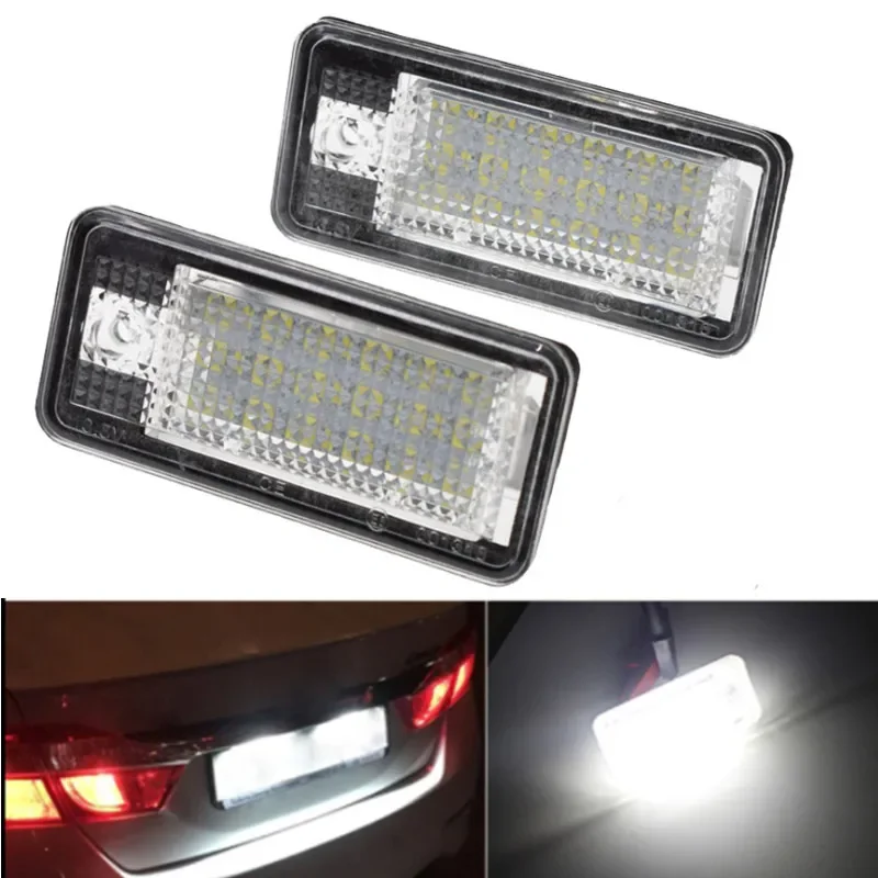 

2PCS Car LED Number License Plate Light 12V For Audi A3 A4 A6 A8 Q7 RS4 RS6 Direct Replacement Rear License Light Bulb