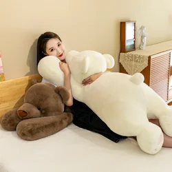 60-120cm Cute Plush Lying Sleeping Bear Pillow Kawaii Long Arm Polar Bear Dolls Bed Cushion Stuffed Soft for Children Kids Gifts