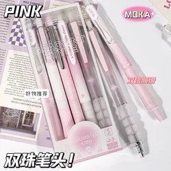 5PCS Retractable Gel Pen, Premium Writing Ink, Quick-Drying and Non-Smudging, CS Tip 0.5mm, Dual Scrollball Point