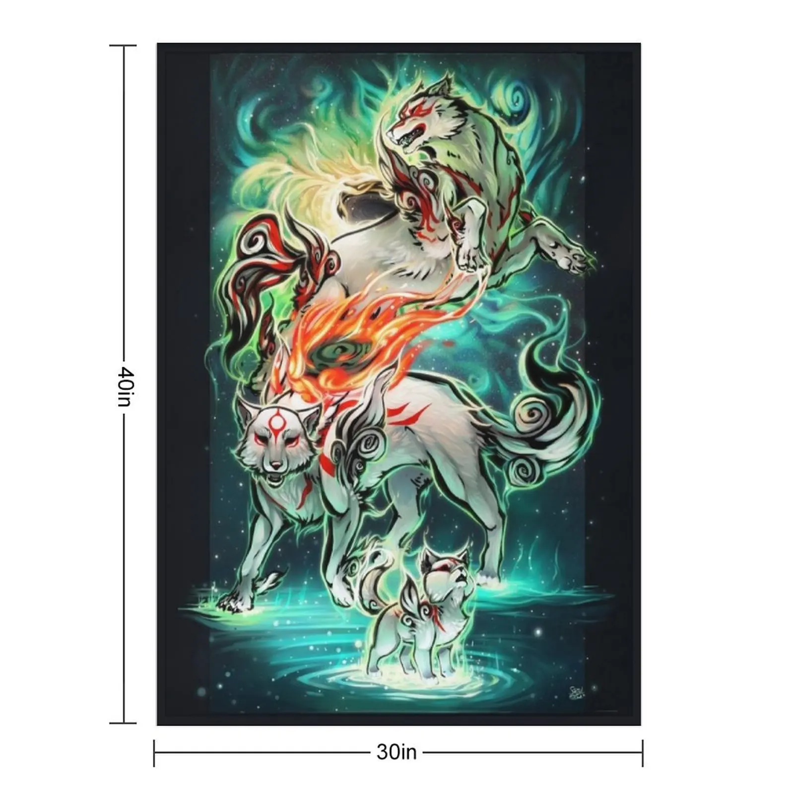 أجيال Okami رمي بطانية أنيمي بياضات السرير الفلانيل لبطانيات الأريكة #2