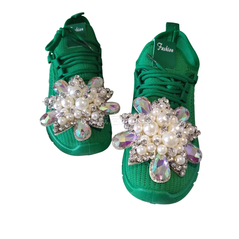 

Носки и обувь Dingzhu Crystal Green в модном стиле