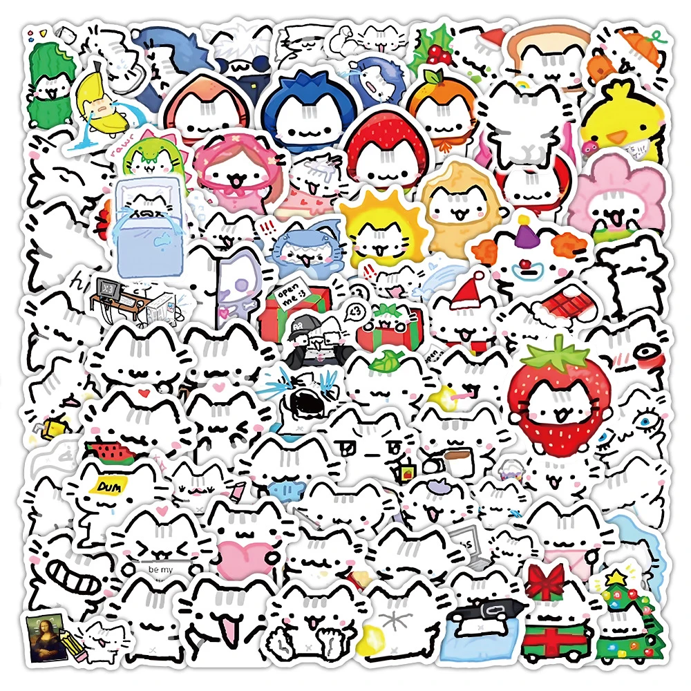 10/30/50/100 Stück Niedliche Pokky-Katzen-Aufkleber Kawaii Tier-Meme Graffiti-Sticker DIY Laptop Handyhülle Notizbuch Auto Dekoration Aufkleber