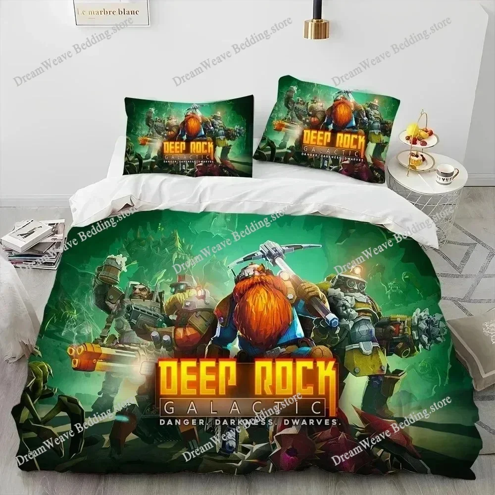 

3D Print Deep Rock Galactic Game DRG Bedding Set Duvet Cover Pillowcase Comforter King Queen Size Boys Adult Quilt Cover963