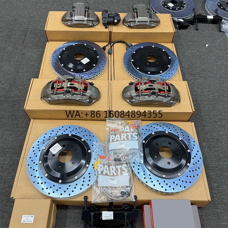 

Front 6Pot and Rear EPB4Pot Brake Caliper Kit with Drilled High Carbon Brake Discs for L460 L494 Modification Upgrade