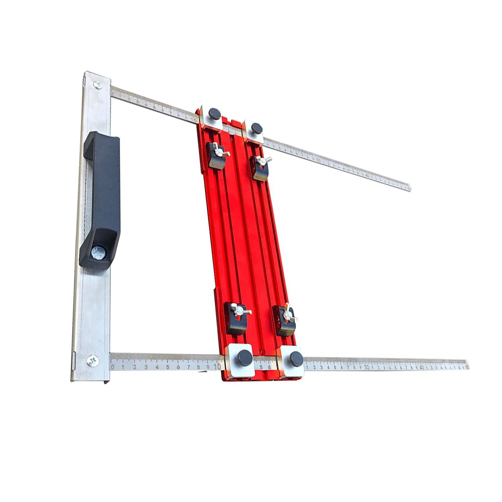 

Aluminum Board Cutting Guide Rail for Circular Saw Use with Precision Scale Movable Positioning Blocks and Frame Design