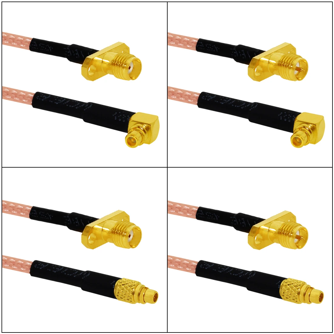 MMCX Straight / Right Angle to SMA/RP-SMA Female Flange Two-hole Panel Mount RG316 Pigtail FPV Antenna Extension Cord  NEW