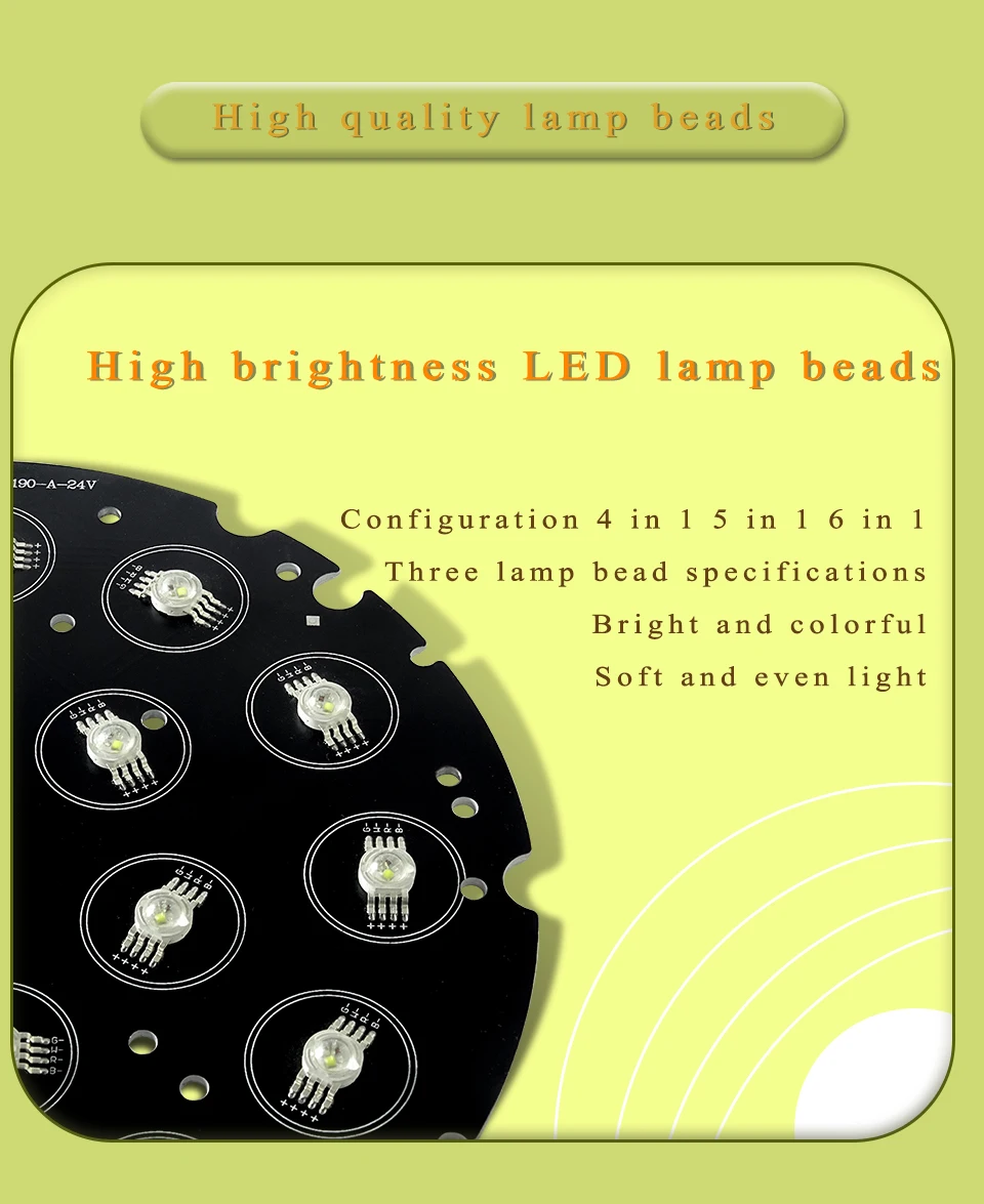 Bühnenlicht-Reparaturteile, 18 x 18 W, RGBWA UV 6in1/18X12W RGBW 4in1/18X12W RGBWA 5in1 wasserdichte oder Aluminium-Bühnenlicht-LED-Platine – Detail 2
