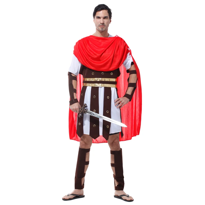 Umorden Halloween Purim Adult Ancient Roman Greek Warrior Gladiator Costume Knight Julius Caesar Costumes for Men Women Kids