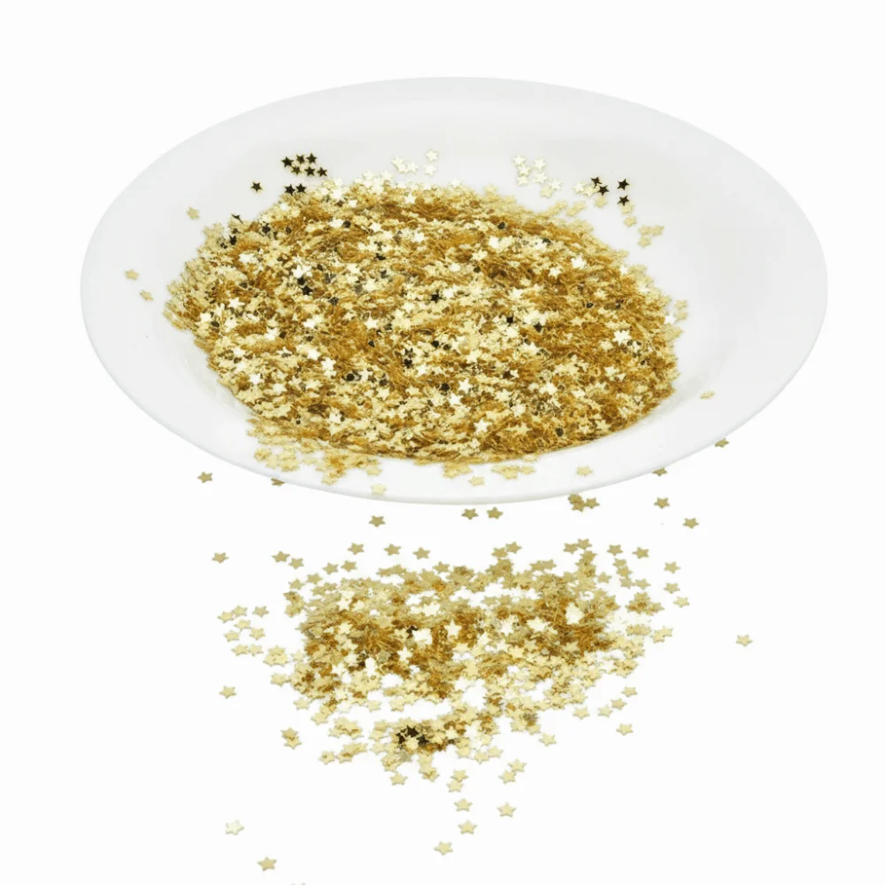 100g Decorative PVC Material Star Sequins No Hole Design Foil Material Star Confetti Metallic Confetti DIY Crafts