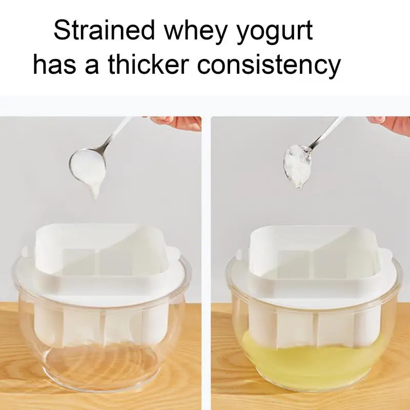 Yogurt Whey Separator Efficient Yogurt Filter & Strainer Container Strainer Container With Transparent Lid Filter Maker Strainer