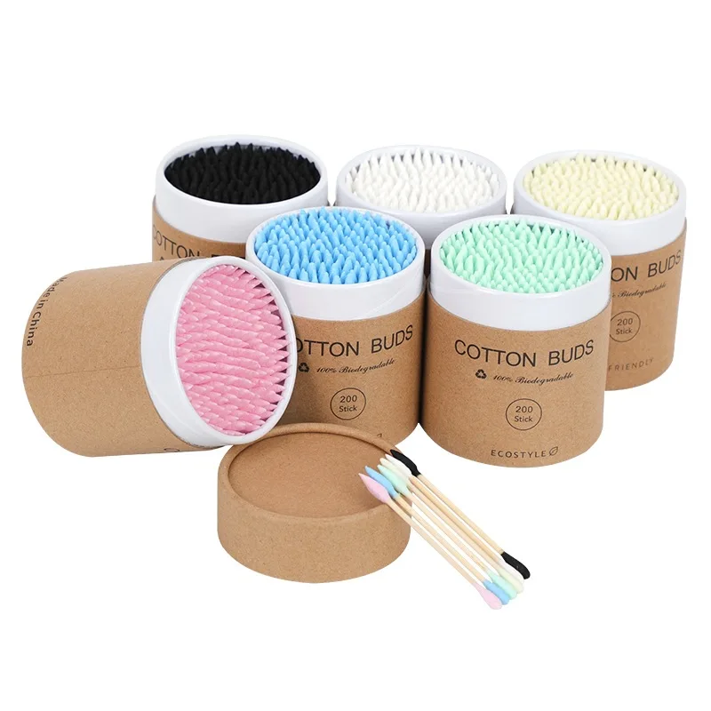 

200pcs/Box Bamboo Baby Cotton Swab Wood Sticks Soft Cotton Buds Cleaning of Ears Tampons Cotonete Pampons Health Beauty
