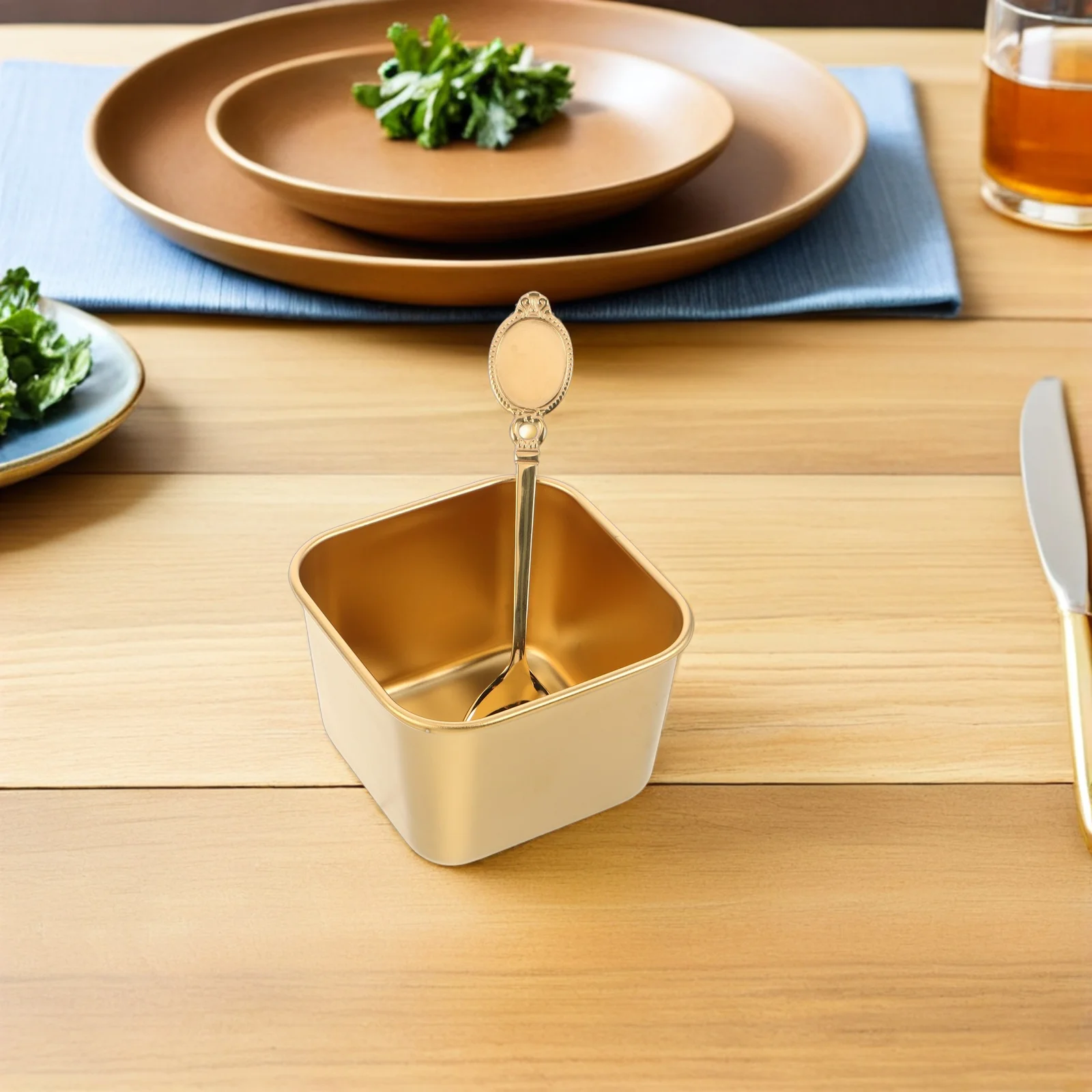 

3 Sets Stainless Steel Sauce Dish Dipping Bowl Small Seasoning Bowls With Spoons For Kitchen Sushi Soy Condiment Serving Food