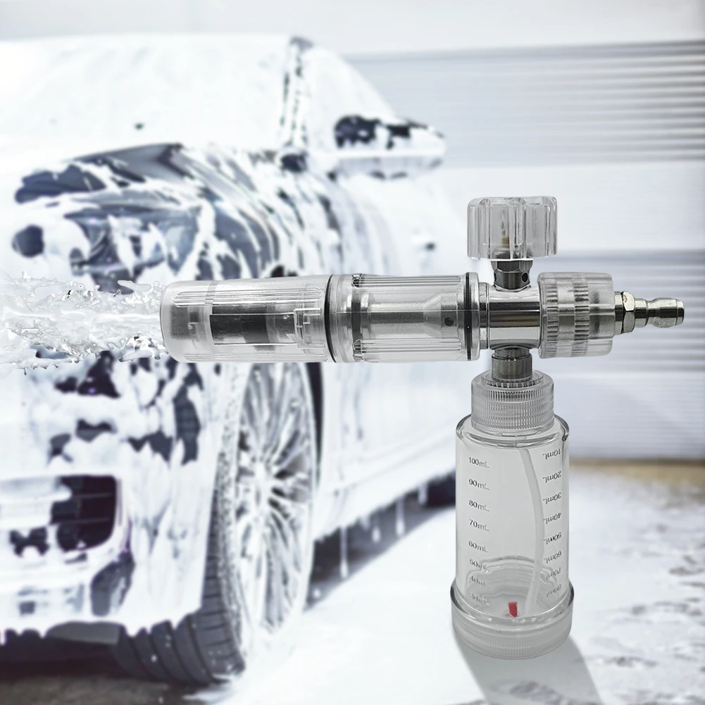 100ml Soap Foam Spray Bottle Adjustable 4500PSI Pressure Washer Gun with 1/4 Inch Quick Connector Car Wash Accessories